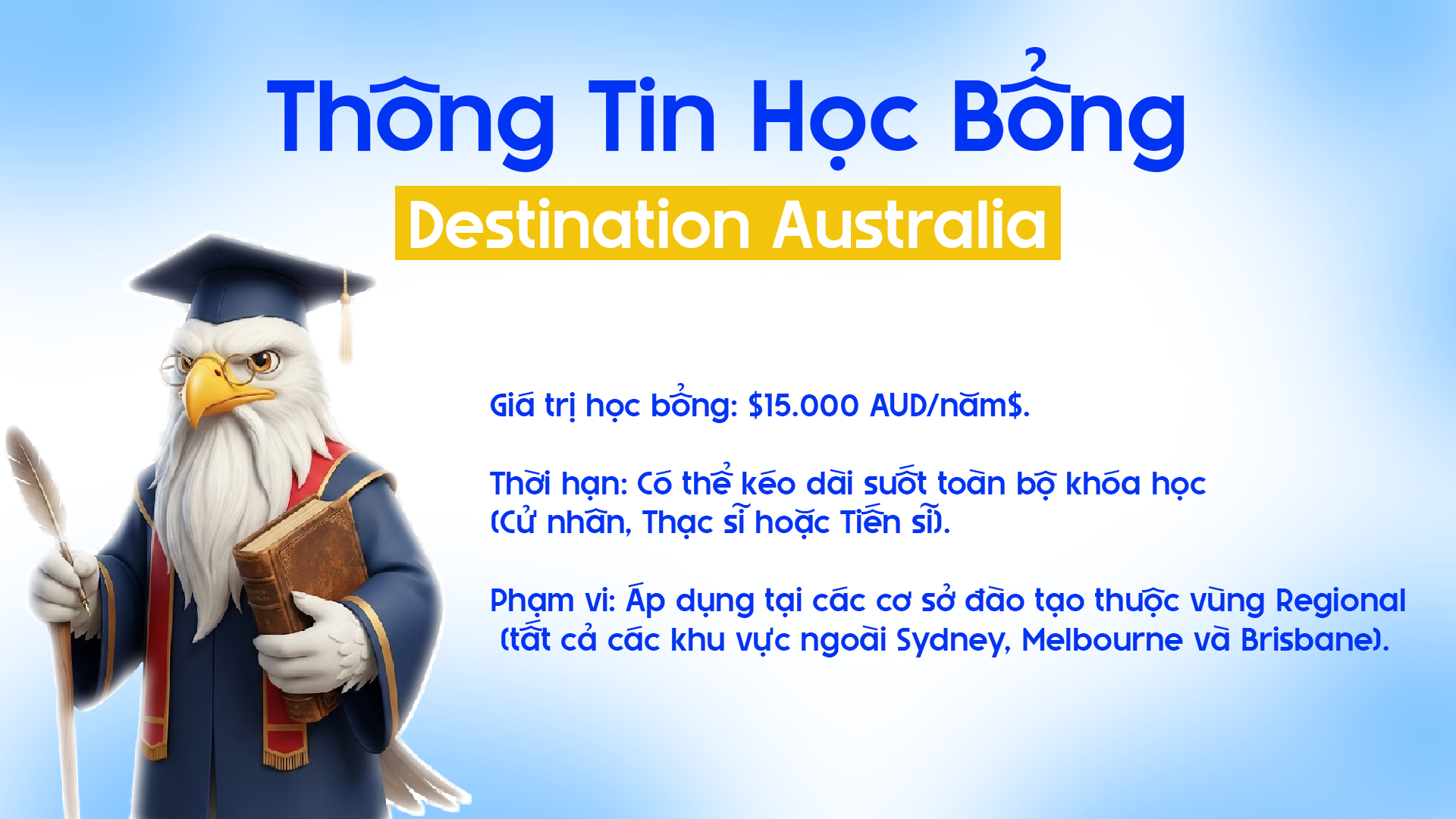 Săn Học Bổng Destination Australia: Tiết Kiệm 263 Triệu/Năm – Cơ Hội Vàng Du Học Úc Vùng 2 Thông Tin Học Bổng Destination Australia