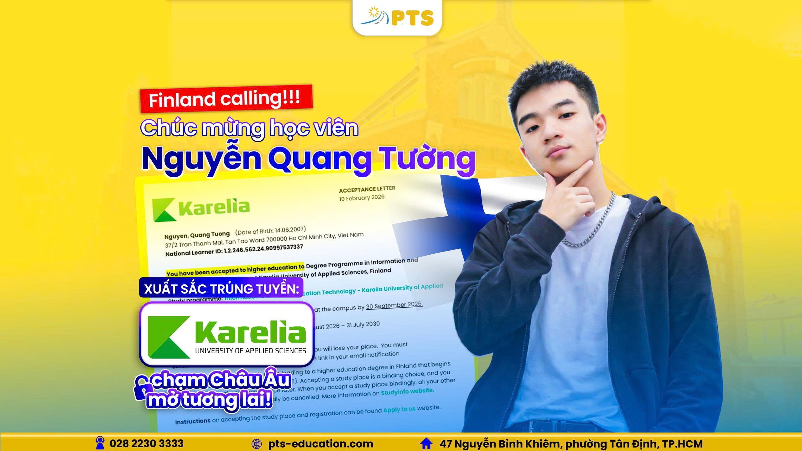 Chúc Mừng Quang Tường Trúng Tuyển Karelia UAS năm 2026 4 Quang Tường