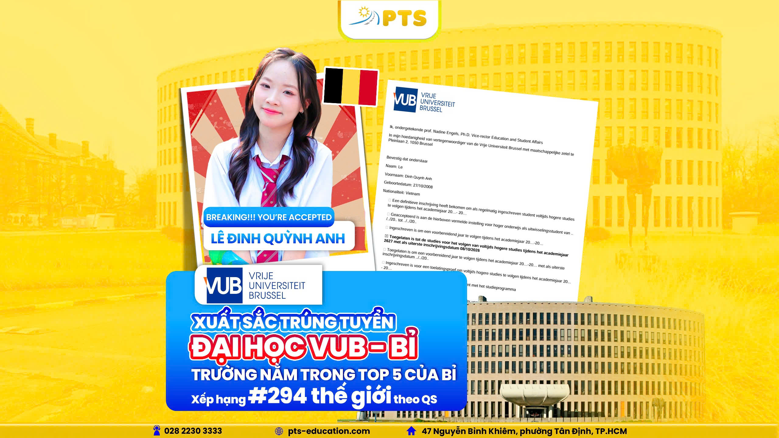 VUB (VRIJE UNIVERSITEIT BRUSSEL): HÀNH TRÌNH CHINH PHỤC TOP 5 ĐẠI HỌC BỈ CÙNG PTS EDUCATION 4 z7696447469406 0a9f8b997f22494193f9432fc0b20c9f