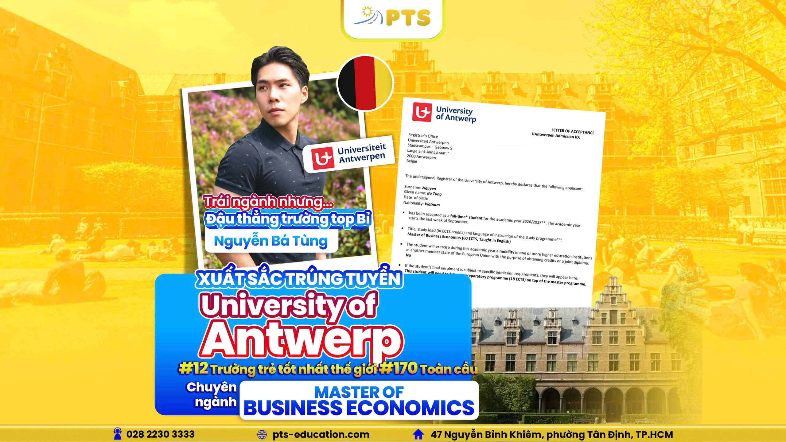 DU HỌC THẠC SĨ TRÁI NGÀNH TẠI BỈ HÀNH TRÌNH CHINH PHỤC UNIVERSITY OF ANTWERP CỦA NGUYỄN BÁ TÙNG 2026 3 Du Học Thạc Sĩ Trái Ngành