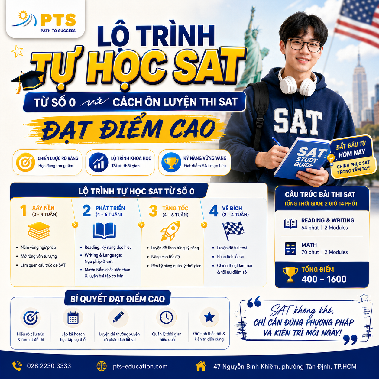 Lộ Trình Tự Học SAT Từ Số 0 Và Cách Ôn Luyện Thi SAT Đạt Điểm Cao 2 Lộ trình tự học SAT