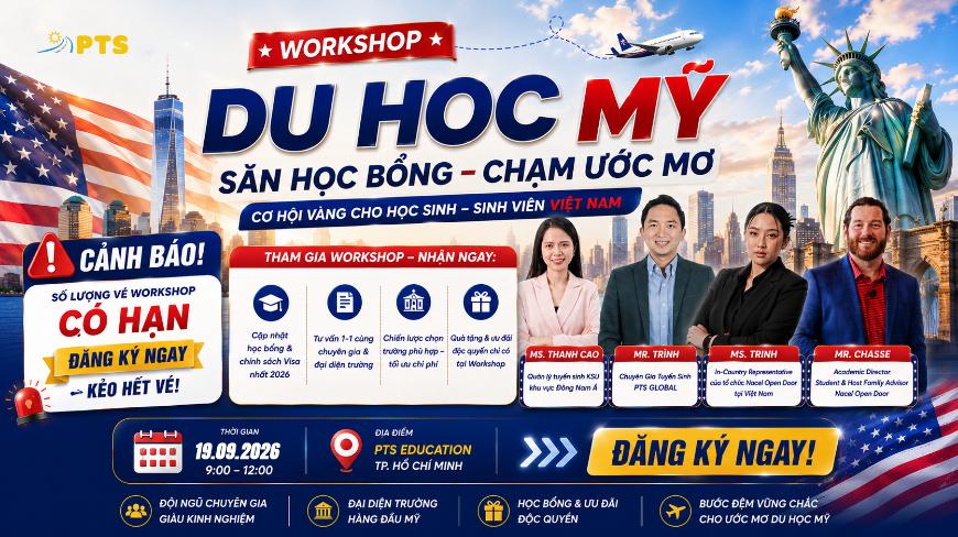 Workshop Du Học Mỹ 2026: Chiến Lược Săn Học Bổng & Phỏng Vấn Visa Thành Công 1 3a367d54e3080a565319