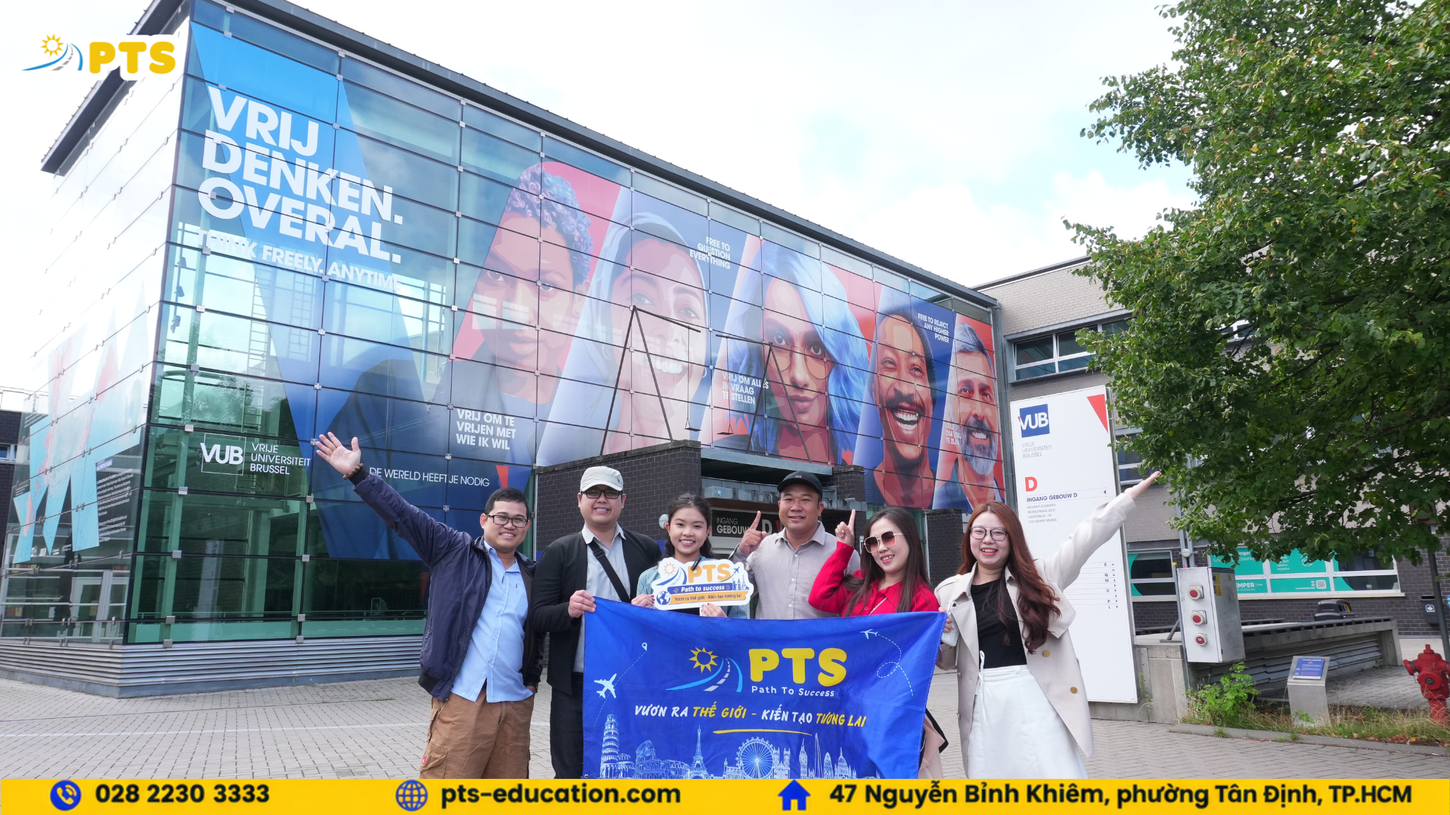 PTS School Visit: Trực Tiếp Khám Phá Campus Vrije Universiteit Brussel (VUB), Bỉ 9 Học Viên đang học Tại VUB cùng đội ngũ PTS